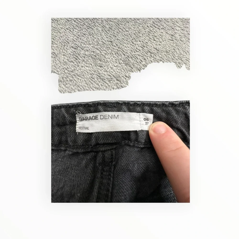 Garage Shorts Womens 05 27 Black Festival Denim Distressed‎ High Rise Raw Hem